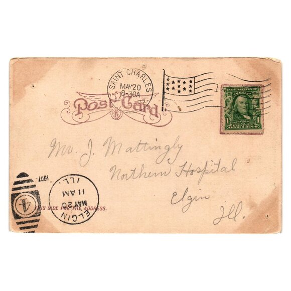 Pottawattomie Park St Charles IL Vintage 1907 Postcard E C Kropp Co Milwaukee - Picture 2 of 2